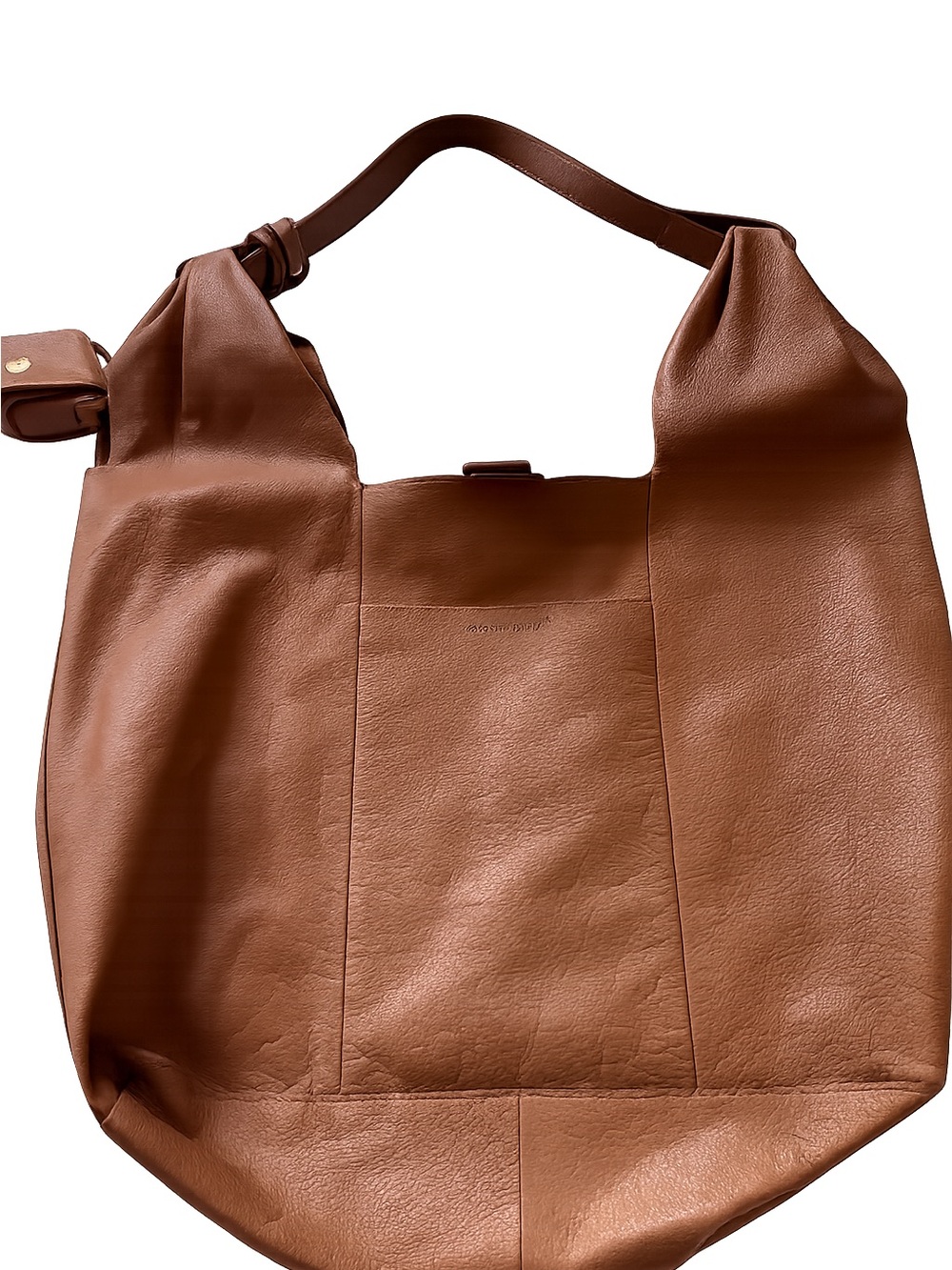 Lucky Brand Large Cognac Brown Leather Hobo Shoulder Bag